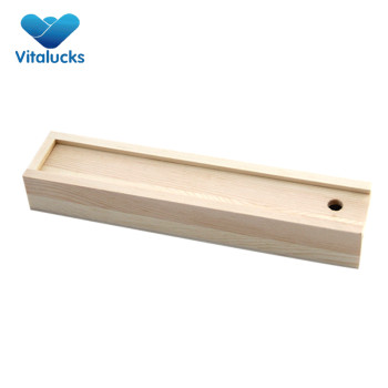 Wholesale sliding wooden pen gift box including pencils and sharpner