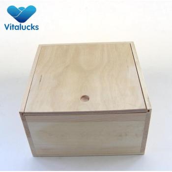 Custom solid unfinished wooden boxes slid lid with finger hole