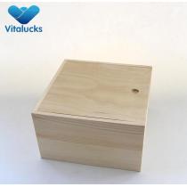 Custom solid unfinished wooden boxes slid lid with finger hole