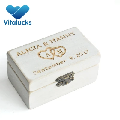Wooden keepsake box for ring rustic finish  gift box