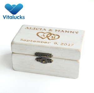 Wooden keepsake box for ring rustic finish  gift box