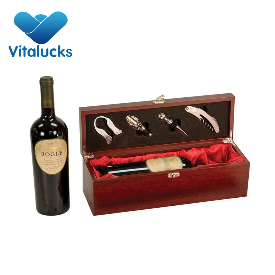 wooden wine box with dropper