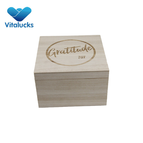 Kids wooden toy storage box paulownia material