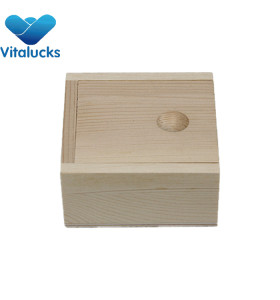 Small unfinished wooden sliding lid box