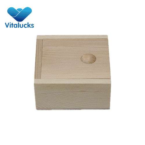Small unfinished wooden sliding lid box