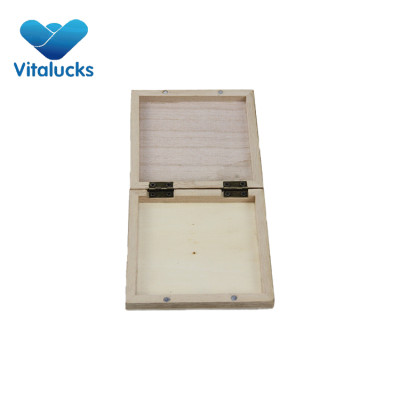 Handcraft wooden box paulownia material hinged lid