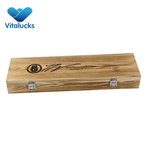 Rectangular wooden fishing tackle storage box