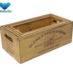 Wholesale wooden crates set 4 by manufacturer