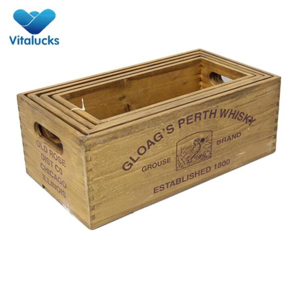 Wholesale wooden crates set 4 by manufacturer