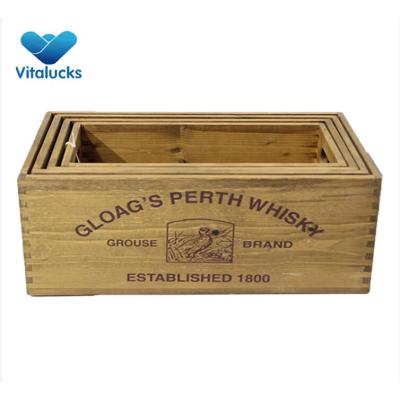 Wholesale wooden crates set 4 by manufacturer
