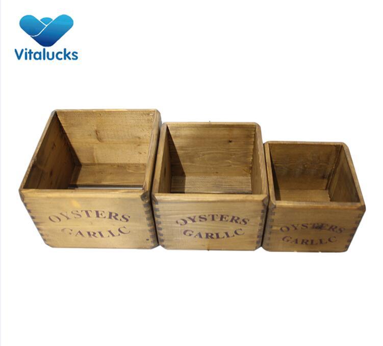 wood crate storage box