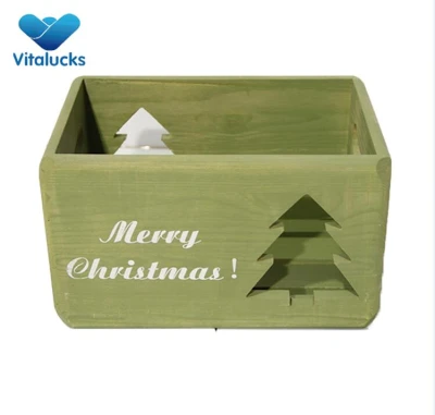 Pine wood wooden storage crate with color painting
