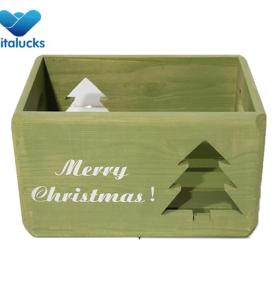 Pine wood wooden storage crate with color painting