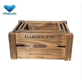 Rustic design  wooden storage crate set 3