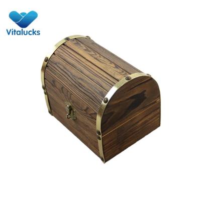 Solid wood jewelry storage box rustic color
