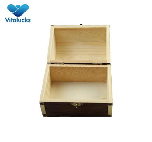 Solid wood jewelry storage box rustic color