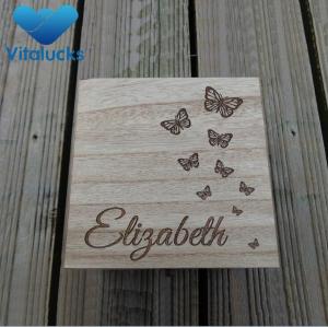 Custom storage wooden box paulownia wood engraved logo