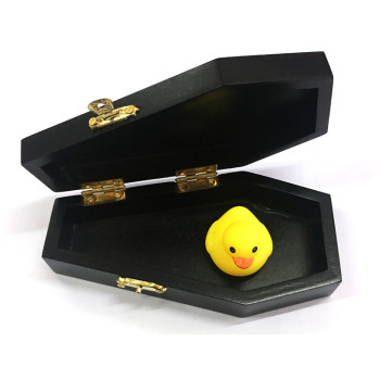 Customized decorative black color wood coffin box gift packaging box