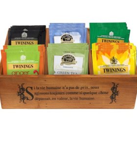 Customized wooden tea box with silk screen printing logo