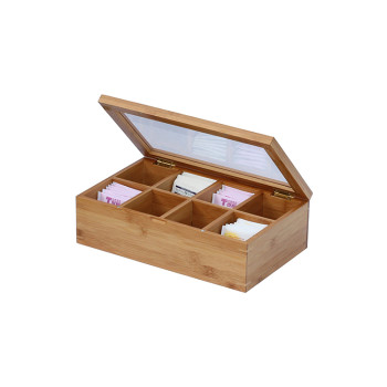 Handmade feature wood tea bags gift packaging box bamboo material