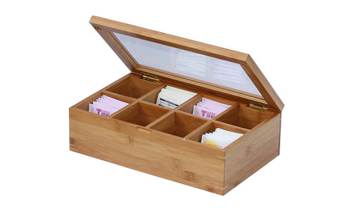 Handmade feature wood tea bags gift packaging box bamboo material