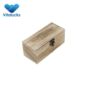 Wooden wine boxes with burned finish paulownia solid material