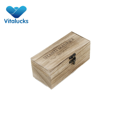 Wooden wine boxes with burned finish paulownia solid material