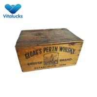 Wooden crate storage box for wine bottles outdoor use