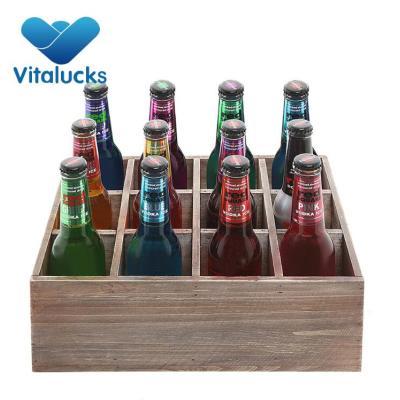 Medium wooden storage box for wine bottles organizor