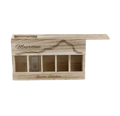 Wholesale wine wooden storage box 5pcs bottle packing