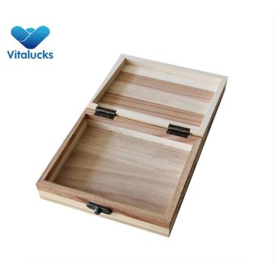 Wholesale pine wood display gift boxes hinged lid