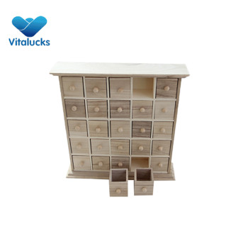 Wooden storage box with small cells for jewelry/rings/necklace