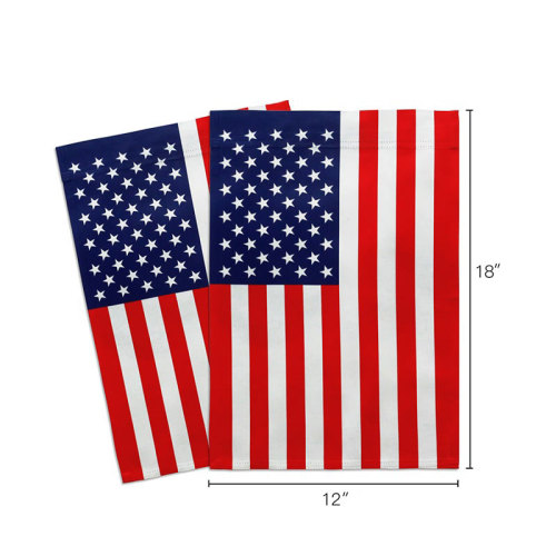 Patriotic Santa 110g Knitted Polyester Double Sided Garden Flag Without Flagpole