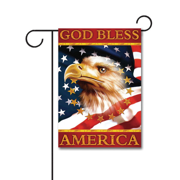 God Bless America 110g Knitted Polyester Double Sided Garden Flag Without Flagpole