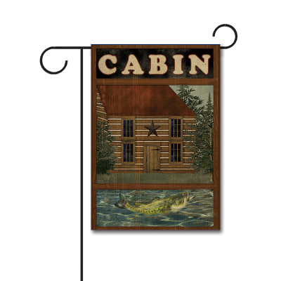 Lakeside Cabin 110g Knitted Polyester Double Sided Garden Flag Without Flagpole