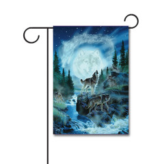 Spirit Wolves 110g Knitted Polyester Double Sided Garden Flag Without Flagpole