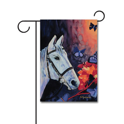 Camarillo White Horse 110g Knitted Polyester Double Sided Garden Flag Without Flagpole