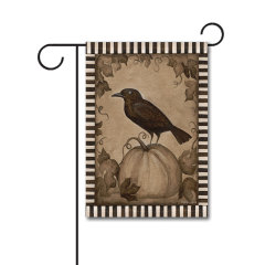 Pumpkin Crow 110g Knitted Polyester Double Sided Garden Flag Without Flagpole