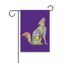 Animal Spirits Howling Wolf 110g Knitted Polyester Double Sided Garden Flag Without Flagpole
