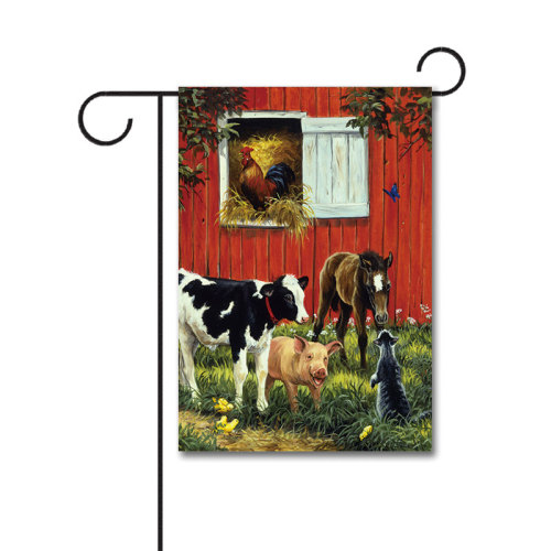 Old McDonald's Farm 110g Knitted Polyester Double Sided Garden Flag Without Flagpole
