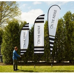 Cheap Custom Double Sided Sublimation Printing Advertising Beach Feather Flags for Promotion