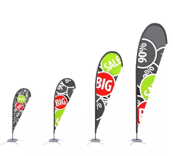 Custom Advertising Rectangle Knife Teardrop Feather Flag Printing Banner Beach Flag