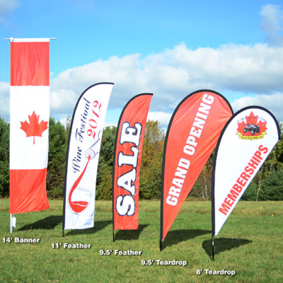 Outdoor Printed Promotional Business Advertising Feather Beach Flag