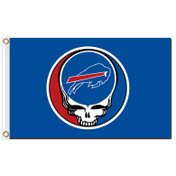 Custom sport flags skull head Buffallo Bills Baseball Game Flags Banners
