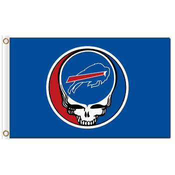 Custom sport flags skull head Buffallo Bills Baseball Game Flags Banners