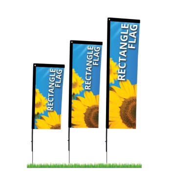 Cheap Custom Double Printing Advertising Feather Rectangular Flags