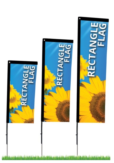 Cheap Custom Double Printing Advertising Feather Rectangular Flags