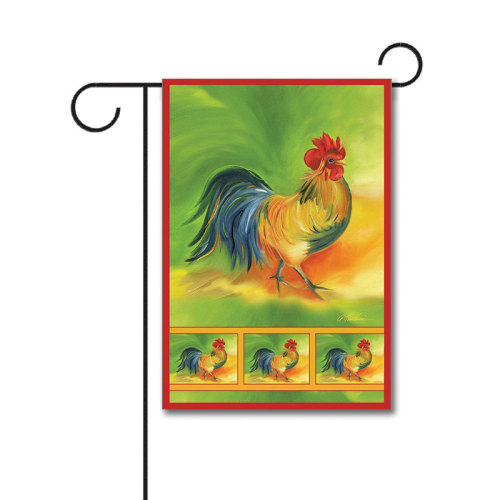 Rooster 110g Knitted Polyester Double Sided Garden Flag Without Flagpole