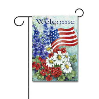 Patriotic Welcome 110g Knitted Polyester Double Sided Garden Flag Without Flagpole