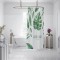 How selling wholesale custom design and size bathroom green leaf shower curtain